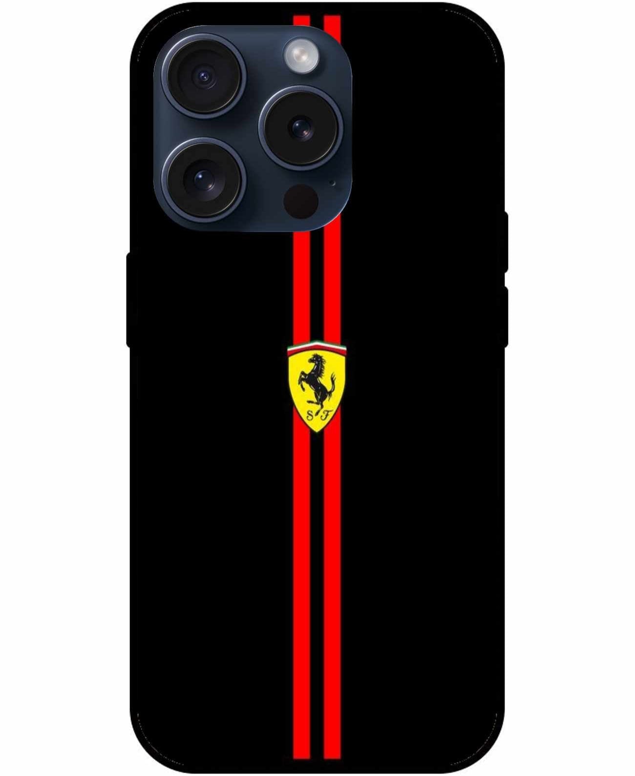 Ferrari Logo Red And Black Edition Original Glass Cover