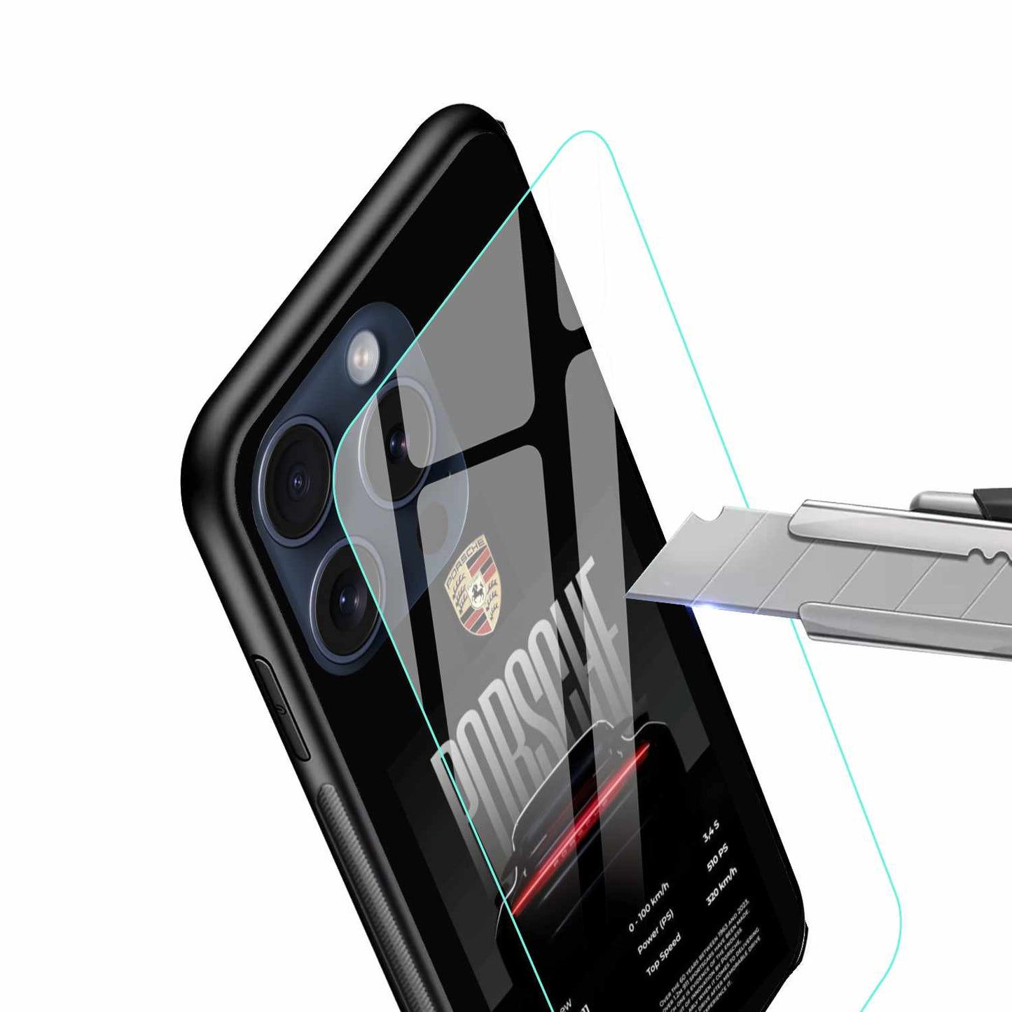 Porsche Back Light View Dark  Original Glass Cover