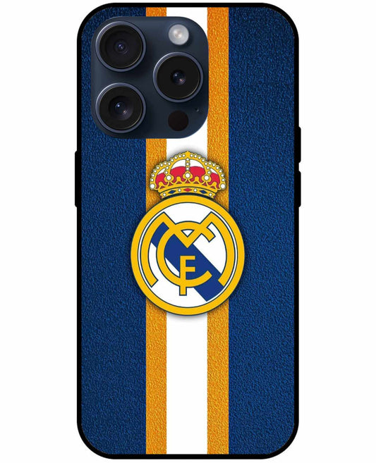 Real Madrid Classic Blue & Gold Striped Edition Case –  Original Glass Cover