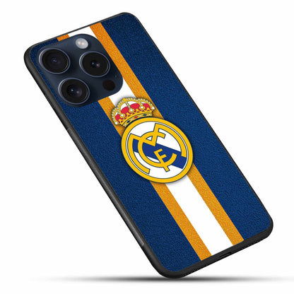 Real Madrid Classic Blue & Gold Striped Edition Case –  Original Glass Cover