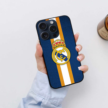 Real Madrid Classic Blue & Gold Striped Edition Case –  Original Glass Cover