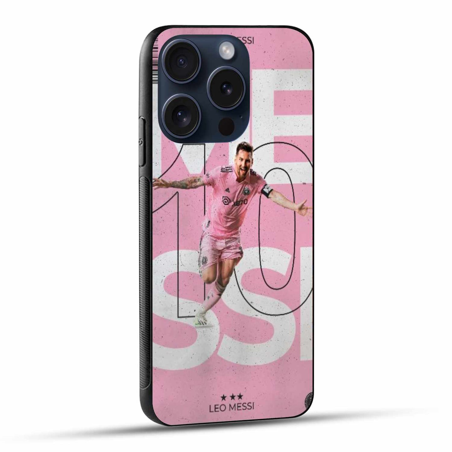 Messi Celebrating In Pink Design Original Glass Cover