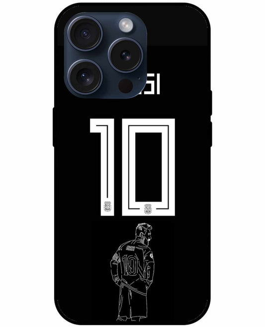 Messi Black And White Illustration  Original Glass Cover