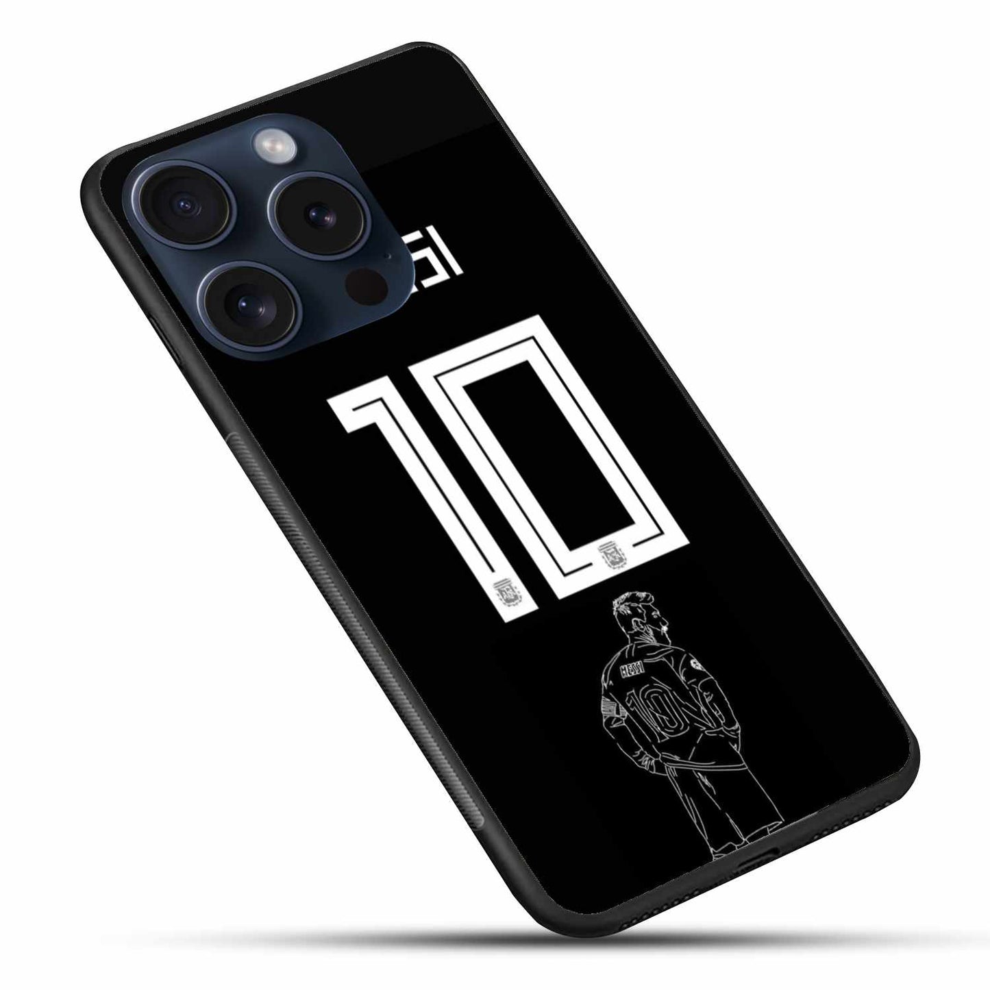 Messi Black And White Illustration  Original Glass Cover