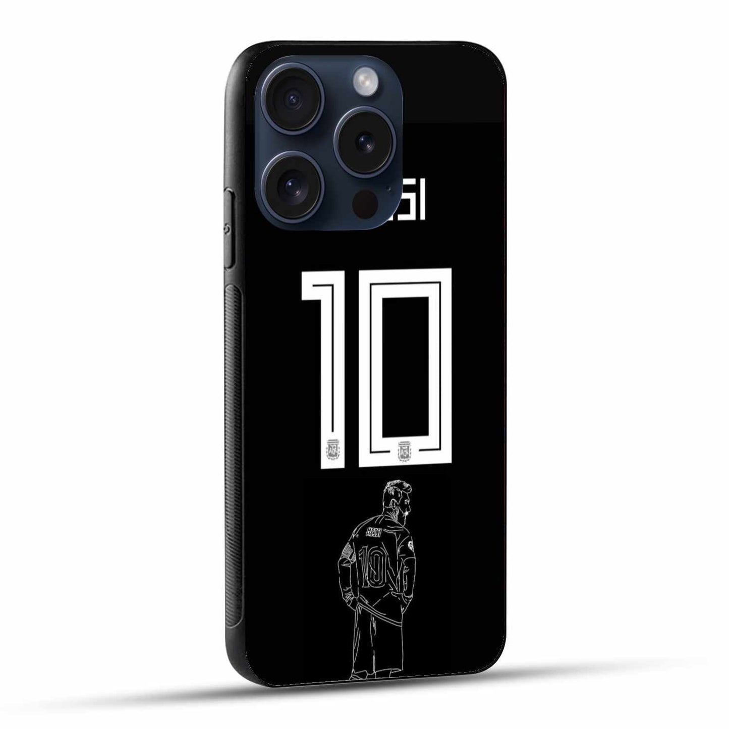 Messi Black And White Illustration  Original Glass Cover