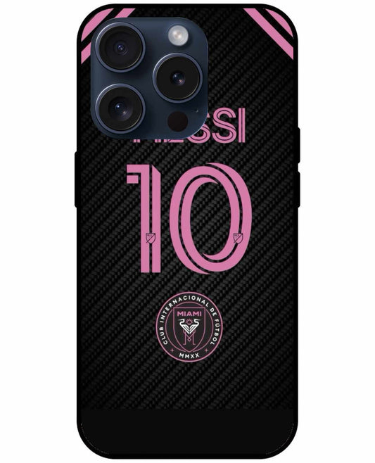 Messi Jersey Number Black And Pink Original Glass Cover