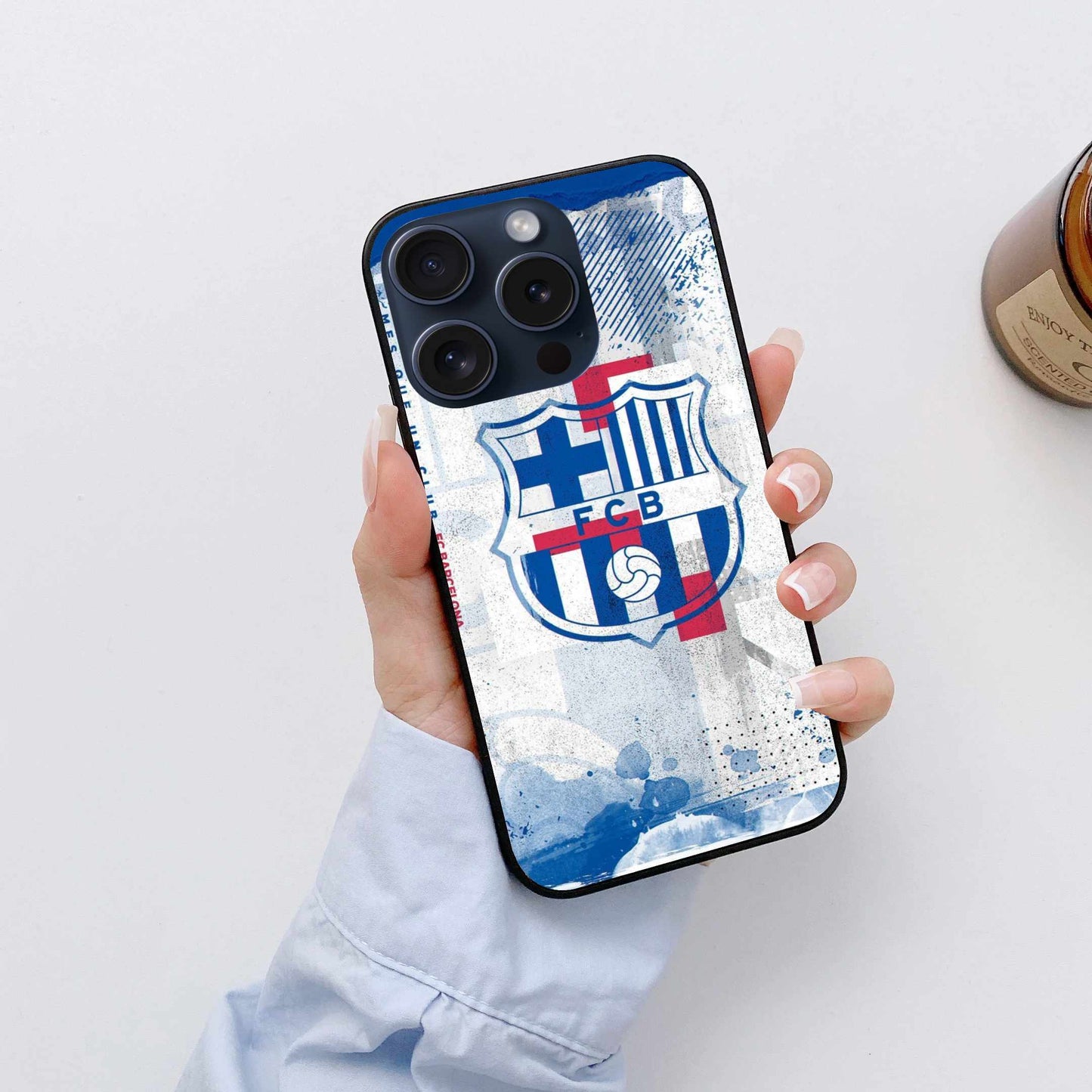FC Barcelona Blue And White Print Original Glass Cover