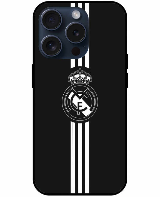 Real Madrid Black With White Stripes Original Glass Cover