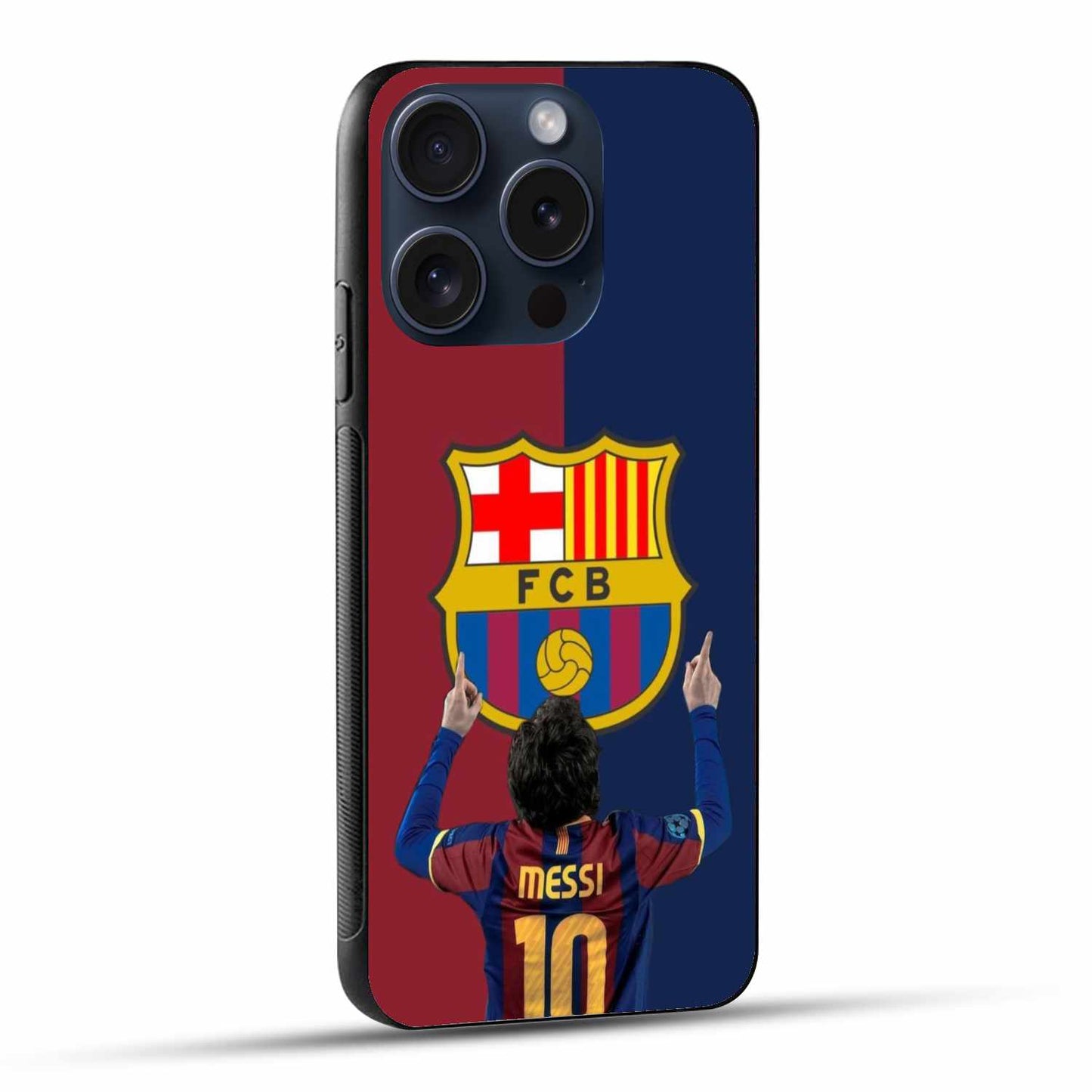 FC Barcelona Logo  And Lionel Messi  Original Glass Cover