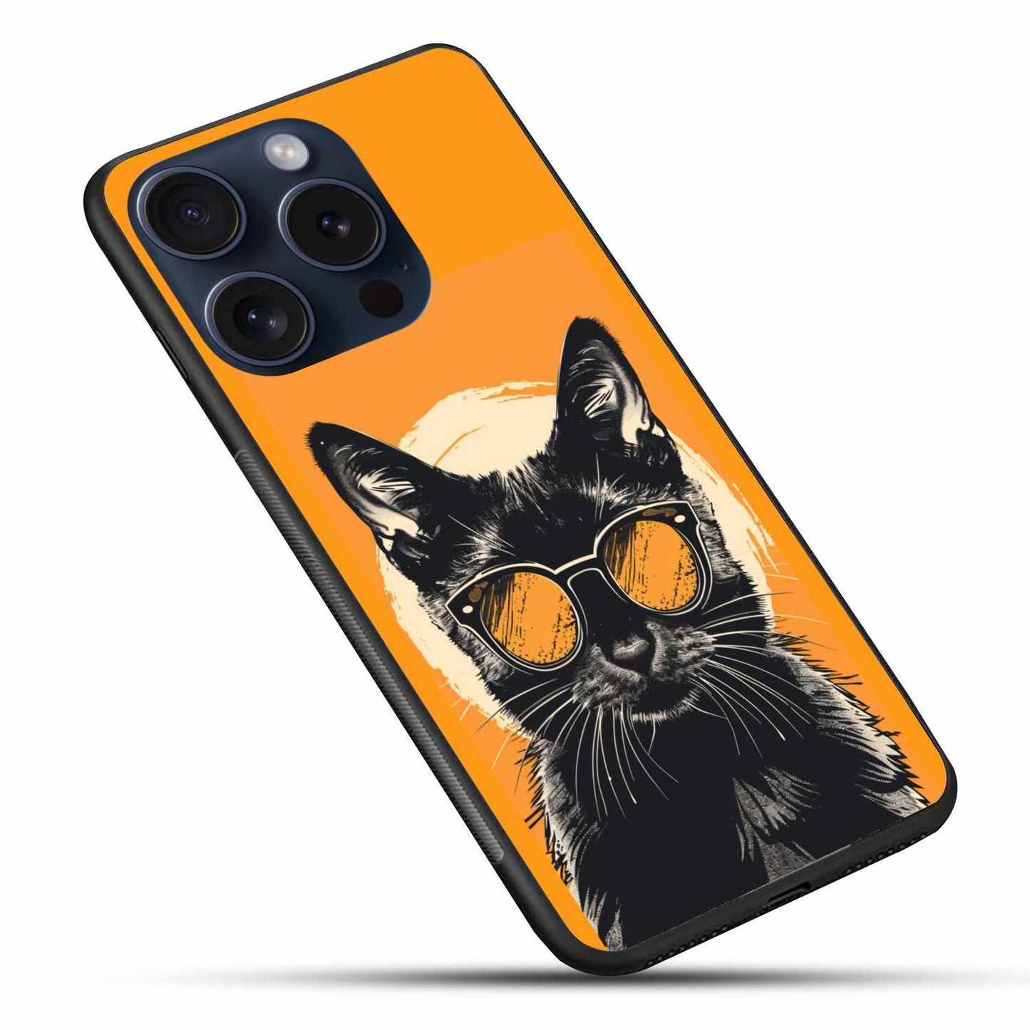 Cat With Yellow Goggles And Bright Background  Original Glass Cover