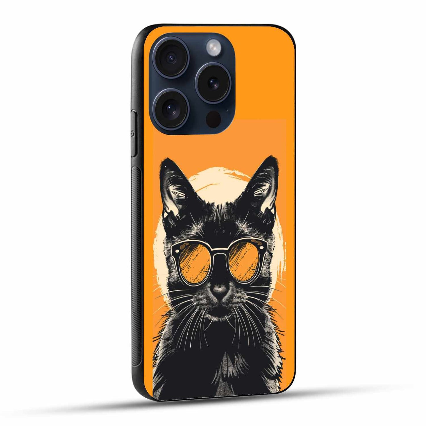Cat With Yellow Goggles And Bright Background  Original Glass Cover