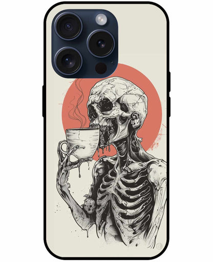 The Skeleton Having A Drink Original Glass Cover