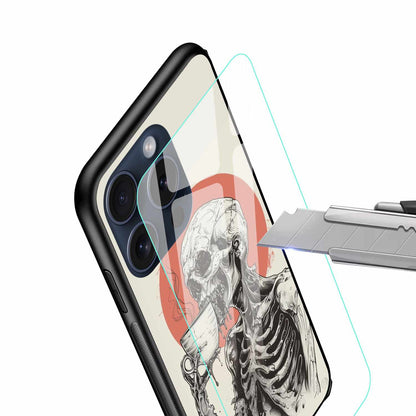The Skeleton Having A Drink Original Glass Cover
