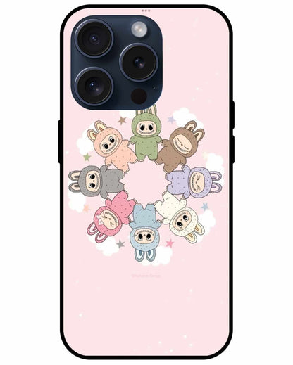 Multi Color Labubus On A Pink Background Original Glass Cover