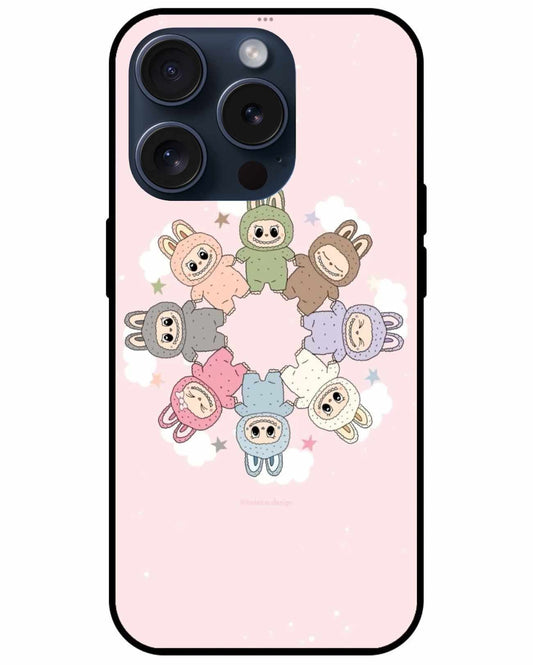 Multi Color Labubus On A Pink Background Original Glass Cover