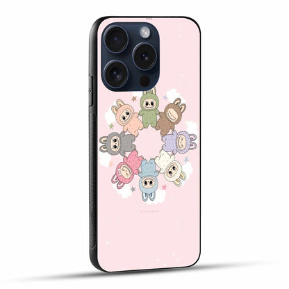Multi Color Labubus On A Pink Background Original Glass Cover