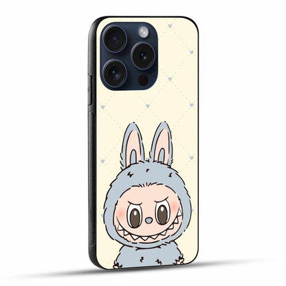 Adorable Grey Labubu Design with Hearts Original Glass Cover