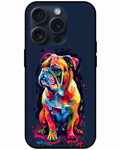 Bulldog Colorfull  Art Original Glass Cover