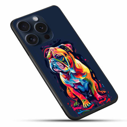 Bulldog Colorfull  Art Original Glass Cover