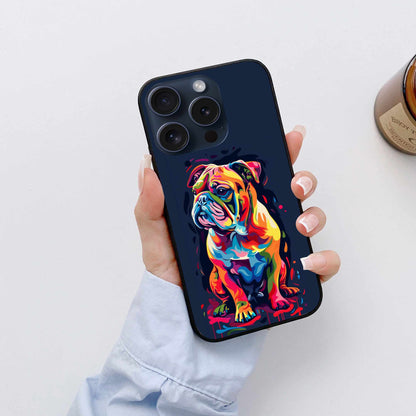 Bulldog Colorfull  Art Original Glass Cover