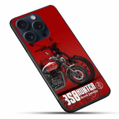 Royal Enfield Hunter 350 iPhone Original Glass Cover – Bold Red Classic Edition