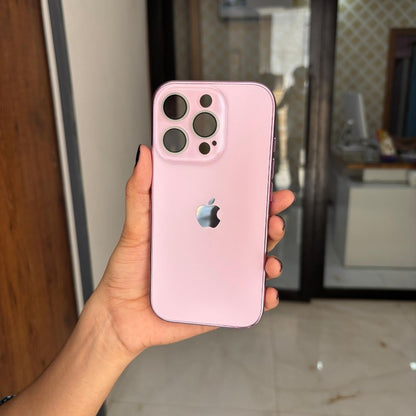 Premium Chrome Finish Bumper iPhone Case -Original Unbreakable Glass Back with Lens Protection
