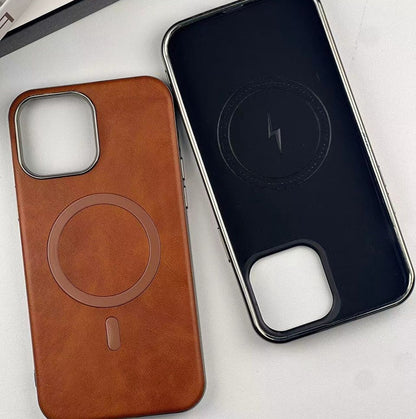 Premium MagSafe Leather iPhone Cases – Stylish & Functional