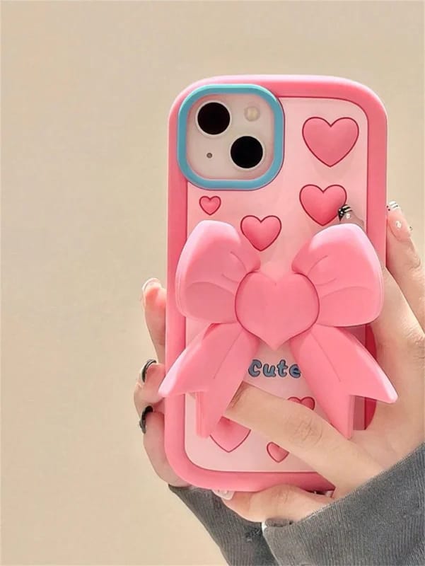 Cute 3D Bow Silicone Case for iPhone – Soft, Shockproof & Stylish