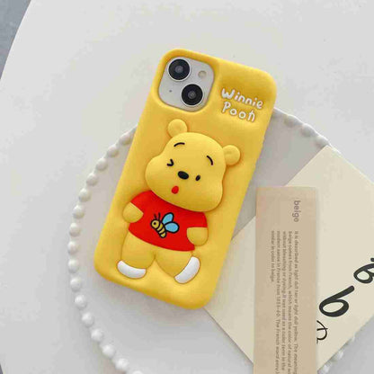 Cute 3D Winnie The Pooh Silicone Case for iPhone – Soft, Shockproof & Stylish