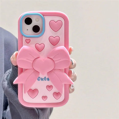 Cute 3D Bow Silicone Case for iPhone – Soft, Shockproof & Stylish