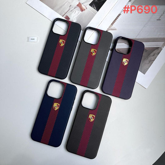 Luxury carbon Fiber Stripe Porsche-Inspired iPhone Case - Shockproof & Stylish