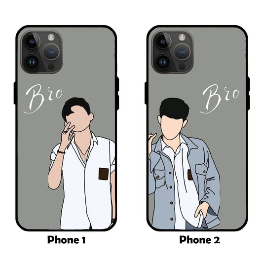 His & His Glass: Stylish Couple Mobile Covers for Bros