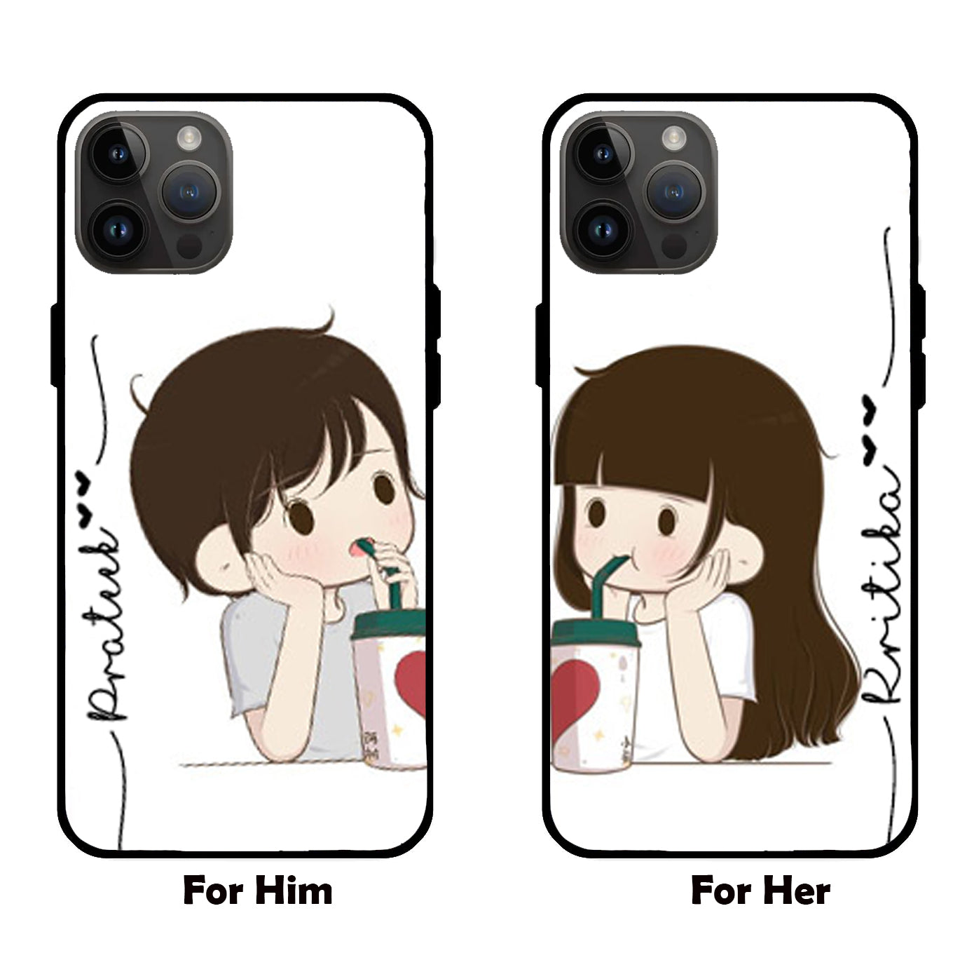 Shared Sips: Couple's Glass Mobile Cover Design