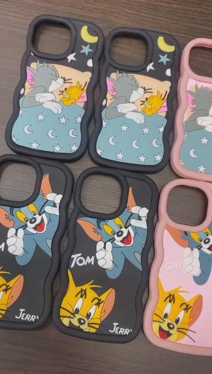 Tom and Jerry Silicon sleek design Cover - Black-iphone 13 Pro Max