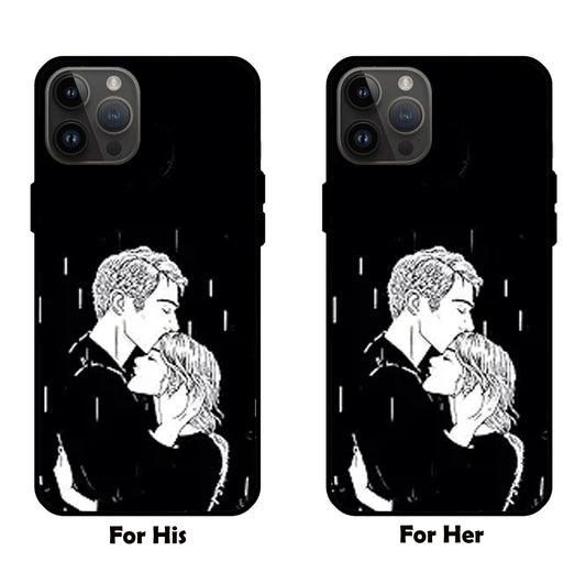 Love's Tender Touch: Couple's Head Kiss Glass Mobile Cover