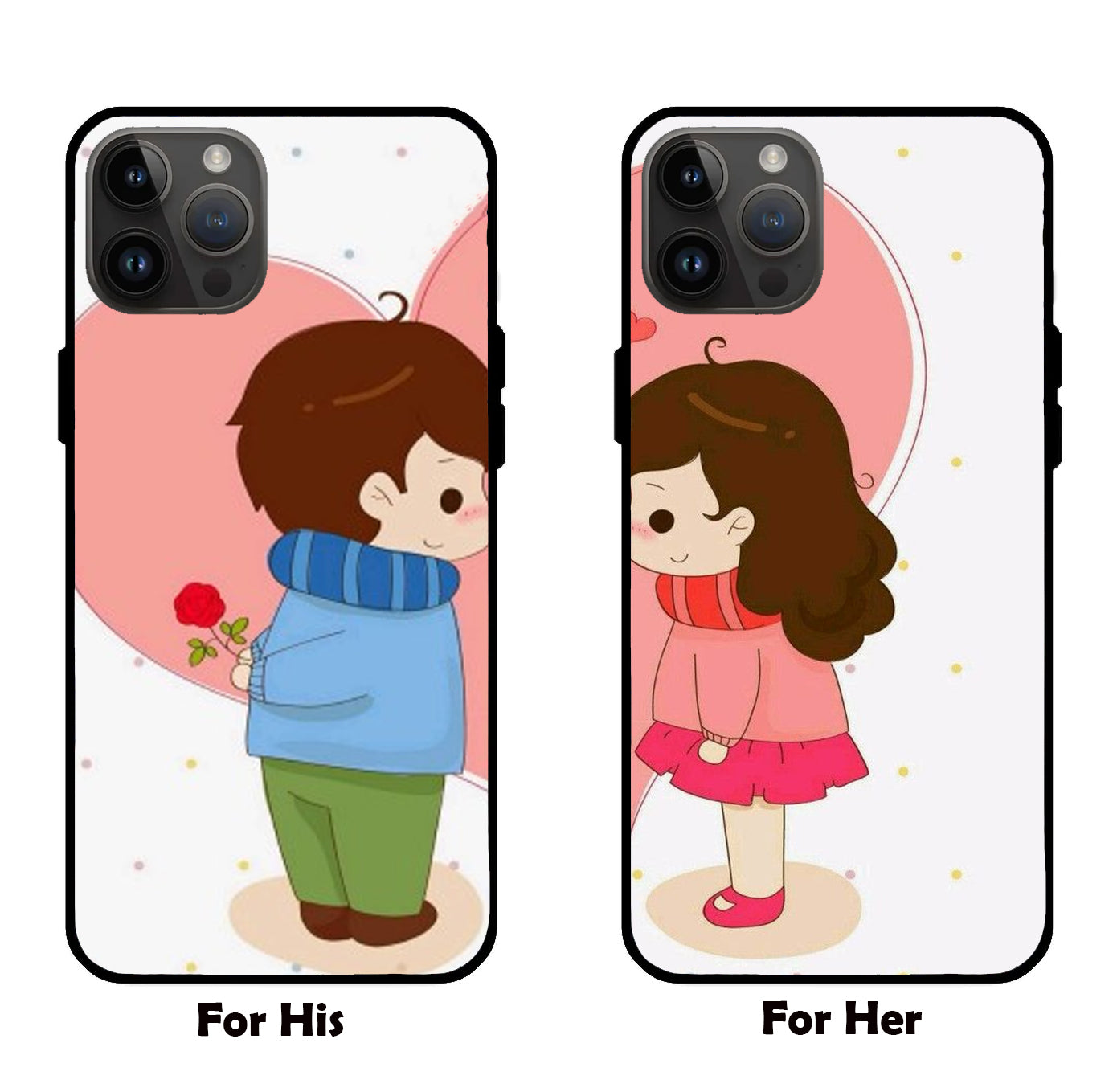 Love Encased: Couple in Heart Mobile Cover Design