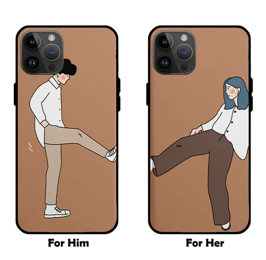 Touch of Love: Boy and Girl Leg Couple Glass Mobile Case