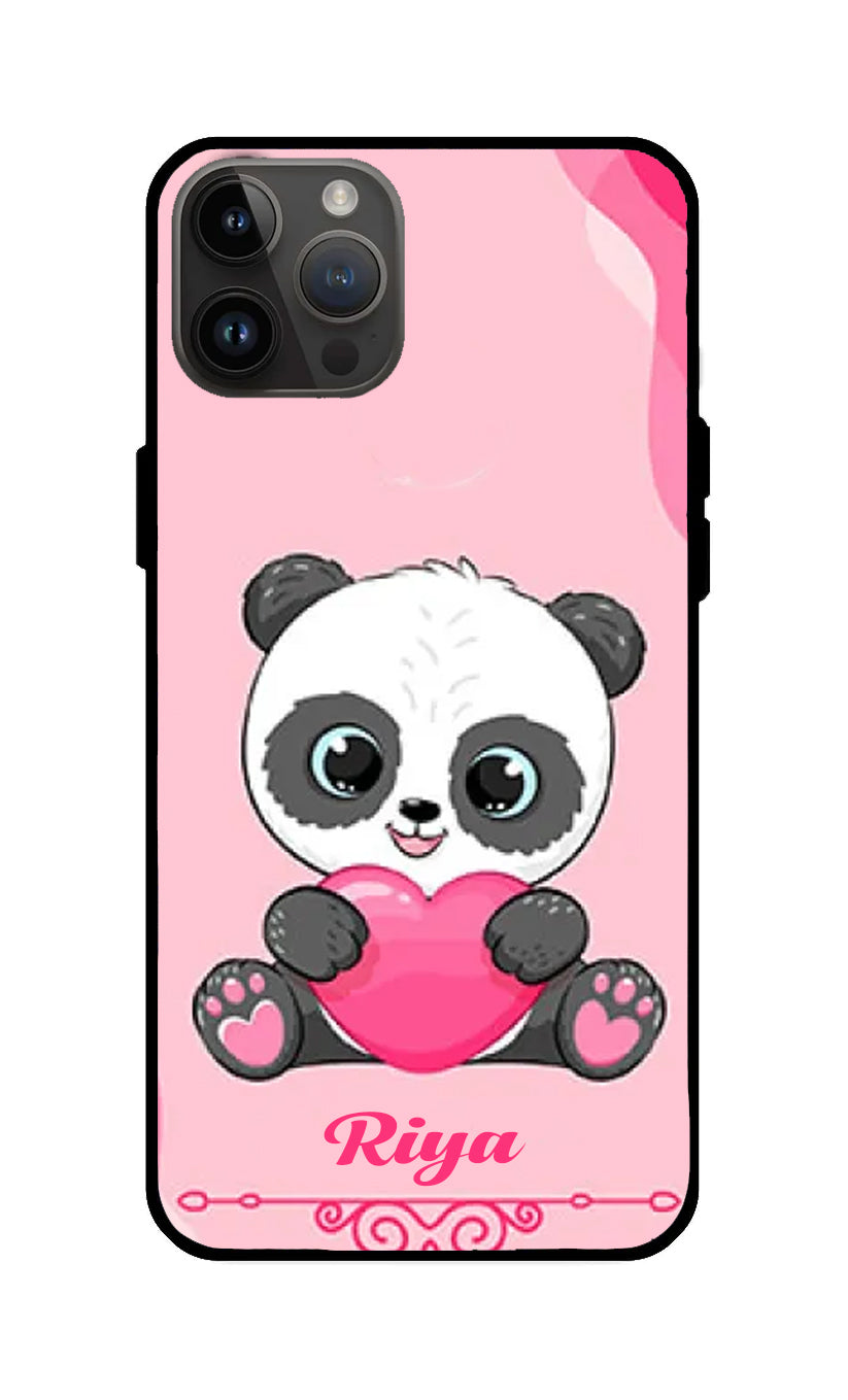 Panda Paws: Playful Panda Pattern Glass Mobile Cover