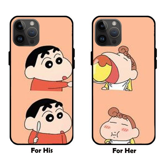 Shinchan and Himawari: Sibling Love Glass Mobile Cover