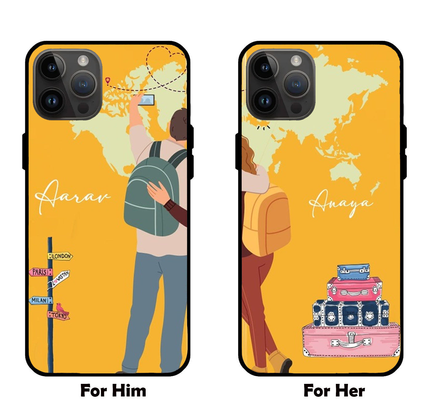 Custom Couple Adventures: Tailored Glass Phone Covers for Traveling Duos