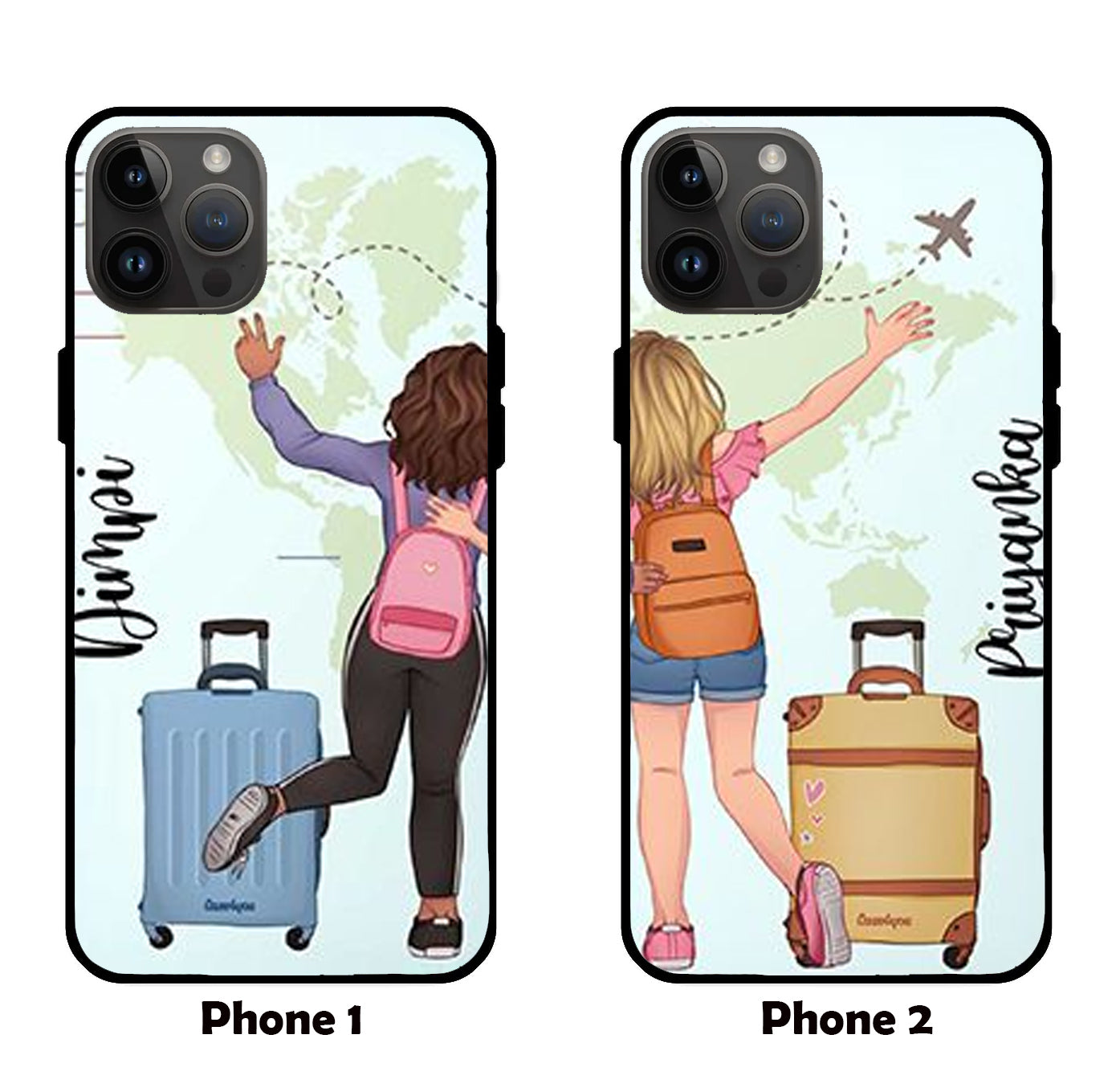 Adventure Awaits: Best Friends Journey Together - Glass Mobile Cover for Traveling Duo